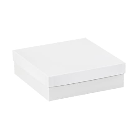 Partners Brand White Deluxe Gift Box Bottoms 12" x 12" x 3", Case of 50