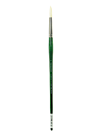 Grumbacher Gainsborough Oil And Acrylic Paint Brush, Size 8, Round Bristle, Hog Hair, Green