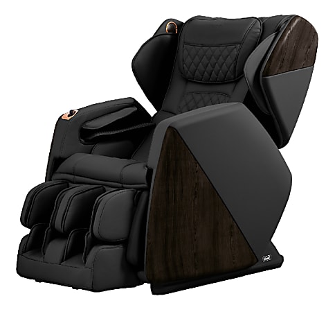 NOUHAUS Classic Leather Massage Chair with Ottoman, Space Black