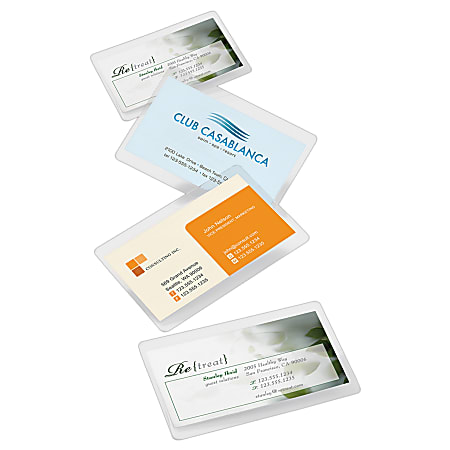 100 Business Card Laminating Pouches 2-1/4 x 3-3/4 7 Mil Fast USA Shipping