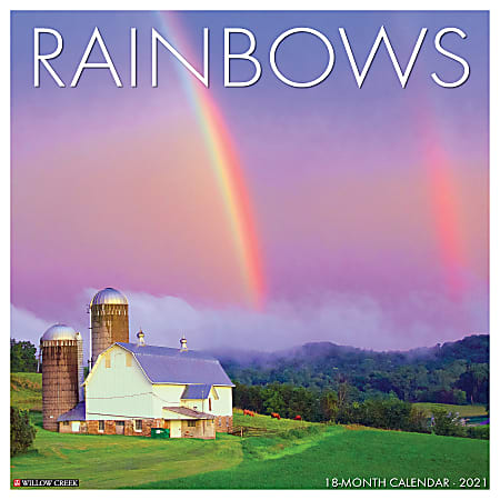 Willow Creek Press Scenic Monthly Wall Calendar, 12" x 12", FSC® Certified, Rainbows, January to December 2021, 13090