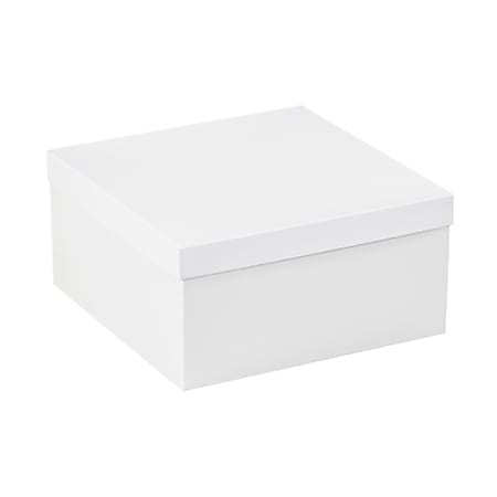 Partners Brand White Deluxe Gift Box Bottoms 12" x 12" x 6", Case of 50