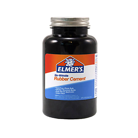 Elmer's® ROSS Rubber Cement With Brush, 8 Oz, Clear