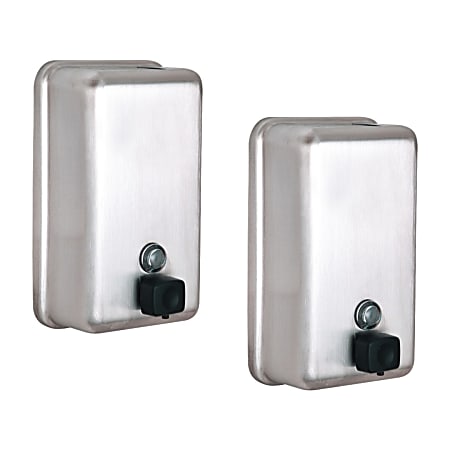 Genuine Joe Horizontal Soap Dispenser - Manual - 1.25 quart Capacity - Stainless Steel - 24 / Carton Genuine Joe Horizontal Soap Dispenser - Manual - 1.25 quart Capacity - Stainless Steel - 24 / Carton