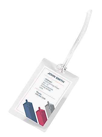 Qty 200 of each 5 Mil Luggage Tags Laminating Pouches & Plastic Loops 2-1/2 x 4-1/4 pre-slotted