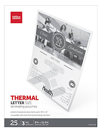 Office Depot® Brand Laminating Pouches, Letter Size, 3 Mil, 9" x 11.5", Pack Of 25