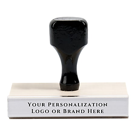 Custom Wood Handle Traditional Rubber Stamp, Rectangle, 2" x 7"