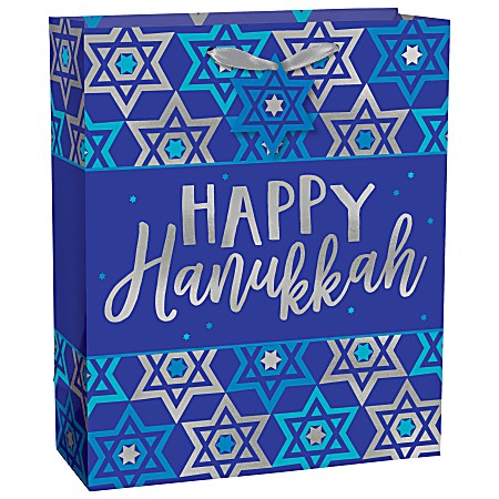Amscan Happy Hanukkah Gift Bags, Medium, Blue, Pack Of 20 Gift Bags