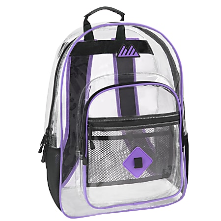 Trailmaker Clear Backpack Purple Office Depot