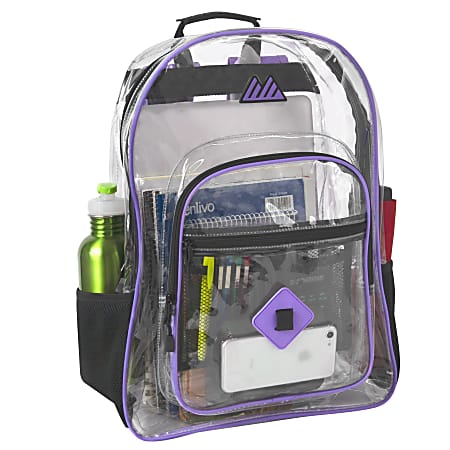 Clear on sale purple backpack