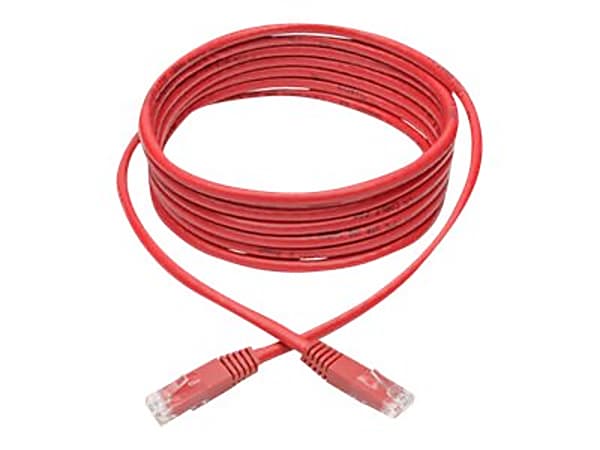 Tripp Lite Cat6 Cat5e Gigabit Molded Patch Cable RJ45 M/M 550MHz Red 10ft 10' - 1 x RJ-45 Male Network - Gold Plated Contact - Red
