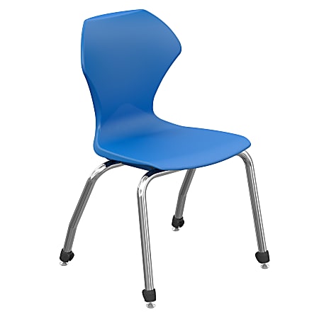 Marco Group™ Apex™ Series Stacking Chairs, 16-Inch, Blue/Chrome, Set Of 4