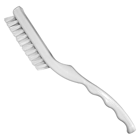 Impact Tile/Grout Cleaning Brush - Nylon Bristle - 3.50" Brush Face - 9" Handle Length - 9" Overall Length - Plastic Handle - White - 1 Each