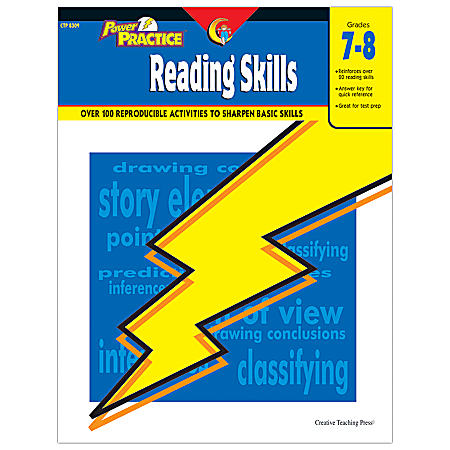 Creative Teaching Press® Power Practice Workbook, Reading Skills, Grades 7-8