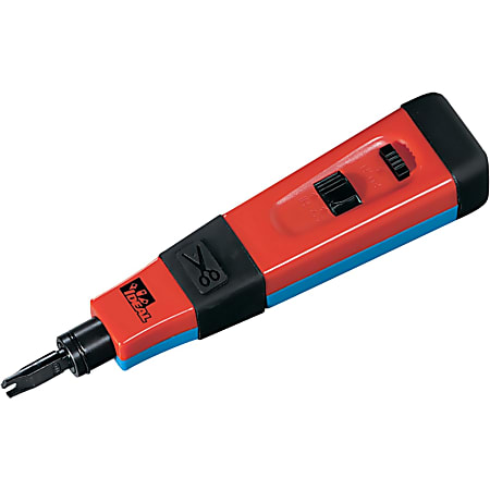 IDEAL Punchmaster II Punch Down Tool with Full 110 and 66 Blades - Red - Built-in Blade Storage, Impact Resistant, Cushion Grip - 1 Unit