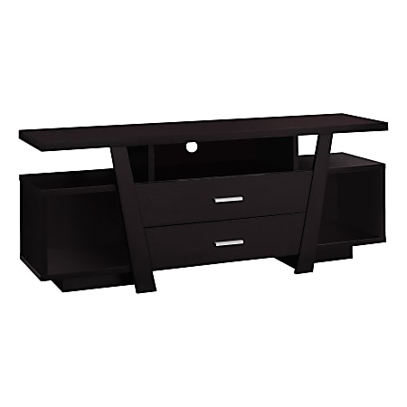 Monarch Specialties Madison TV Stand, 23-3/4"H x 60"W x 15-1/2"D, Cappuccino