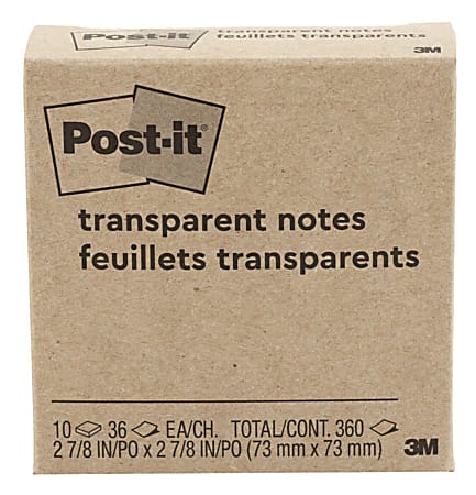 Post-it® Transparent Notes, 2.8 in. x  2 .8 in., 10 Pads/Pack