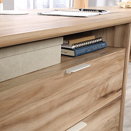 Sauder Portage Park Computer Hutch - Engineered Wood & Metal Desk Organizer In Kiln Acacia Finish