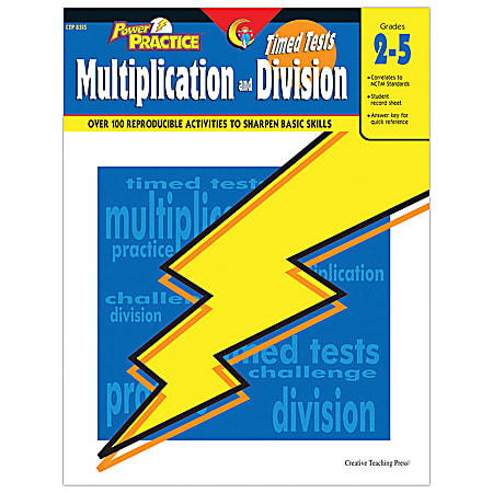 Creative Teaching Press® Power Practice Workbook, Timed Tests, Multiplication & Division, Grades 2-5
