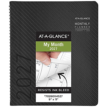 AT-A-GLANCE® Contemporary 2027 Monthly Planner, Charcoal, Large, 9" x 11"