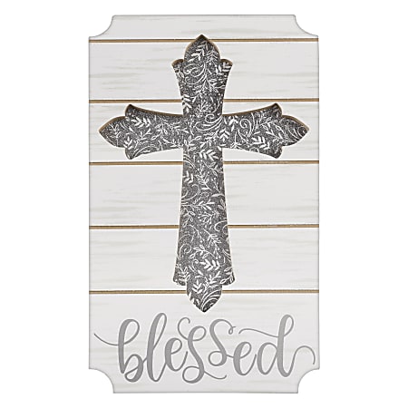 Amscan Religious Cross Medium Signs, 14-1/2" x 8-1/2", Silver, Pack Of 2 Signs