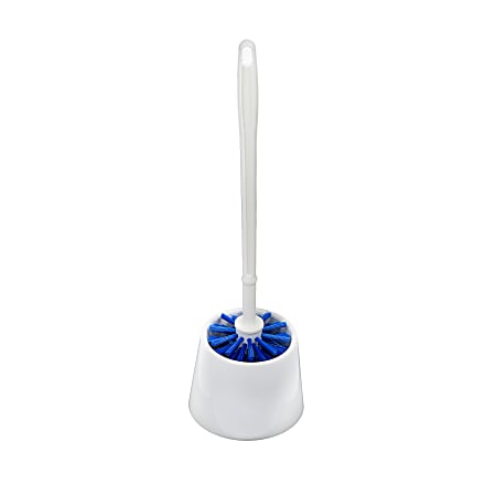 Alpine Economy Toilet Bowl Brushes With Caddies, 16-5/16" x 4-1/2", Blue/White, Pack Of 12 Brushes