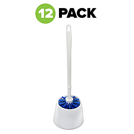 Alpine Industries Economy Toilet Bowl Brush with Caddy (12 Pack)