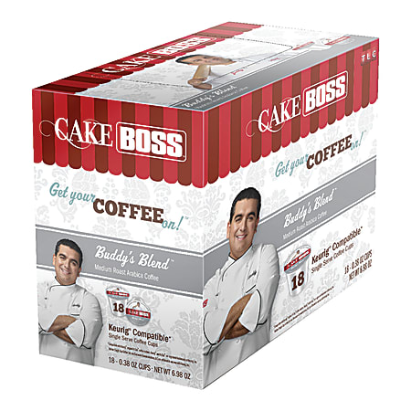 Cake Boss Coffee Single-Serve K-Cup®, Buddy's Blend, 6.98 Oz, Carton Of 18