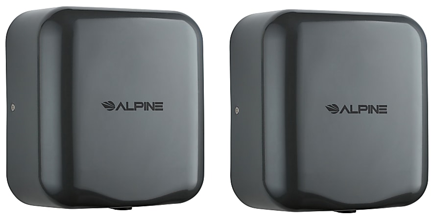 Alpine Industries Hemlock Commercial Automatic High-Speed Electric Hand Dryers, Gray, Pack Of 2 Dryers