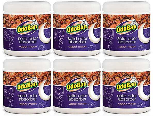 OdoBan Solid Odor Absorbers, Vapor Moon Scent, 14 Oz, Case Of 6 Jars