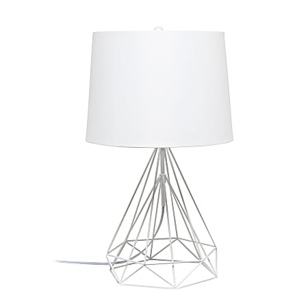 Lalia Home Geometric Matte Table Lamp, 23-1/2"H, White Shade/White Base