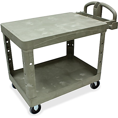 Rubbermaid Flat-Shelf Utility Cart, 33"H x 44"W x 26"D, Beige