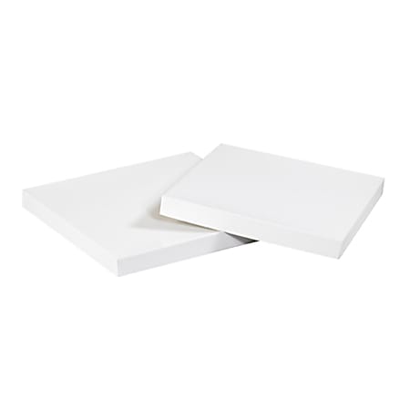 Partners Brand White Deluxe Gift Box Lids 4" x 4", Case of 50