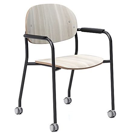 KFI Studios Tioga Guest Chair With Arms And Casters, Ash/Black