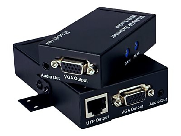 QVS VGA/WUXGA with Audio Single CAT5e/6 Extender Kit - Video/audio extender - up to 492 ft