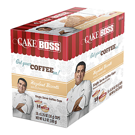 Cake Boss Coffee K-Cup® Pods, Hazelnut Biscotti, 6.98 Oz, Box Of 18