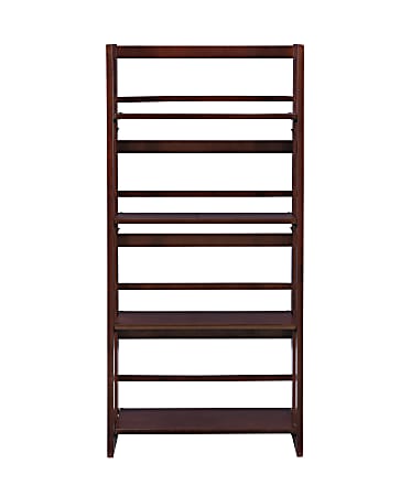 Linon Harvick 48"H 4-Shelf Home Office Bookcase, Walnut