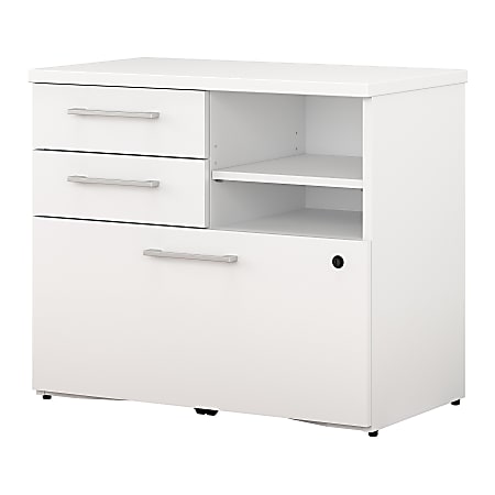 Bush Business Furniture 400 17"D Lateral 3-Drawer File Cabinet, White, Delivery