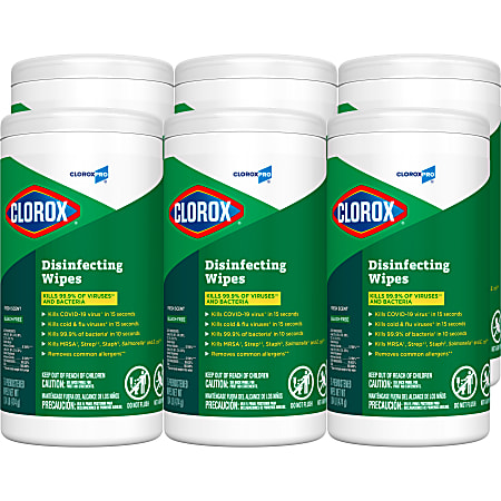 Clorox® Disinfecting Wipes, 7" x 8", Fresh Scent,