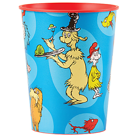 Amscan Dr. Seuss Plastic Favor Cups, 16 Oz, Multicolor, Set Of 10 Cups