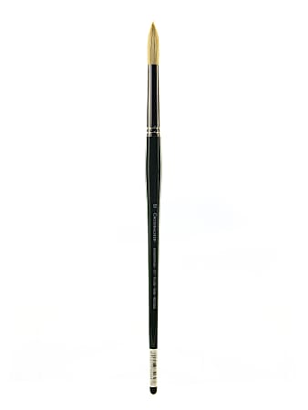Grumbacher Gainsborough Oil And Acrylic Paint Brush, Size 12, Round Bristle, Hog Hair, Black