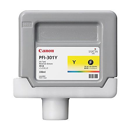 Canon® PFI-301Y Yellow Ink Cartridge, 1489B001AA