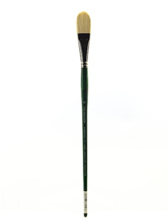 Grumbacher Gainsborough Oil And Acrylic Paint Brush, Size 10, Filbert Bristle, Hog Hair, Green