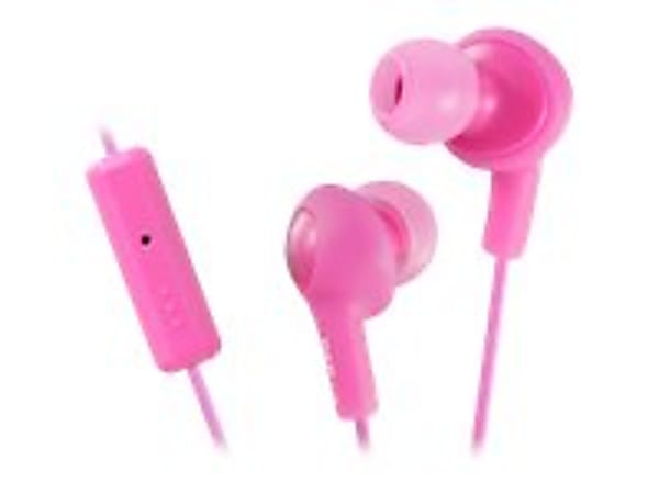 JVC HA-FR6 Gumy PLUS - Earphones with mic - in-ear - wired - noise isolating - peach pink