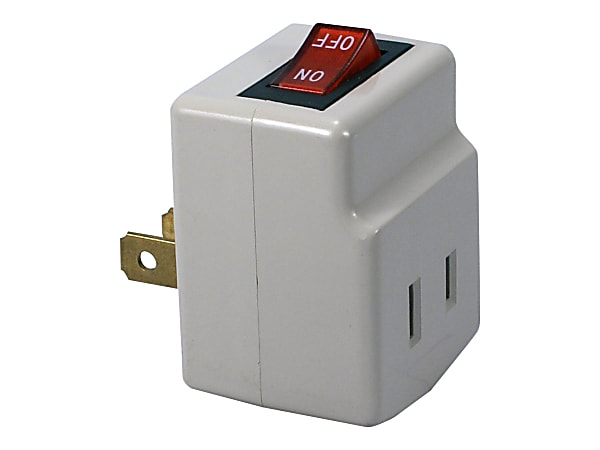 QVS Single-Port Power Adaptor with Lighted On/Off Switch - Power strip - AC 125 V - 1875 Watt - input: NEMA 5-15 - output connectors: 1 (NEMA 5-15)