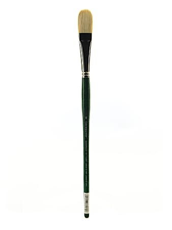 Grumbacher Gainsborough Oil And Acrylic Paint Brush, Size 12, Filbert Bristle, Hog Hair, Green