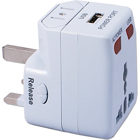 QVS World Power Travel Adapter Kit with Surge Protection & USB Charger