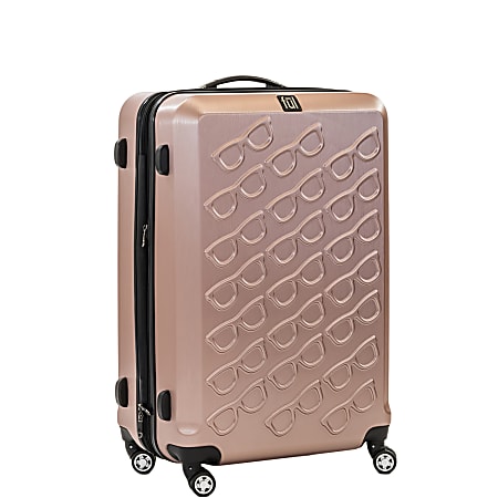 ful Sunglasses ABS Upright Rolling Suitcase, 25"H x 17 3/8"W x 11"D, Gold