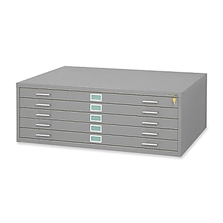 Safco® Steel Flat File Cabinet, 5 Drawers, 16 1/2"H x 40 3/8"W x 29 3/8"D, Gray