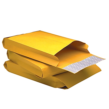 Quality Park® Redi-Strip® Expansion Envelopes, 9" x 12" x 2", 40 Lb, Brown Kraft, Box Of 25